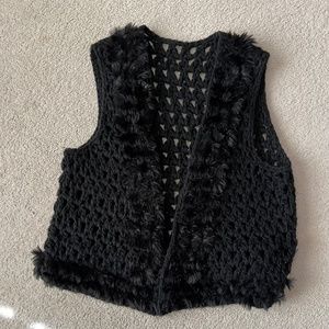 Faux fur knit vest
